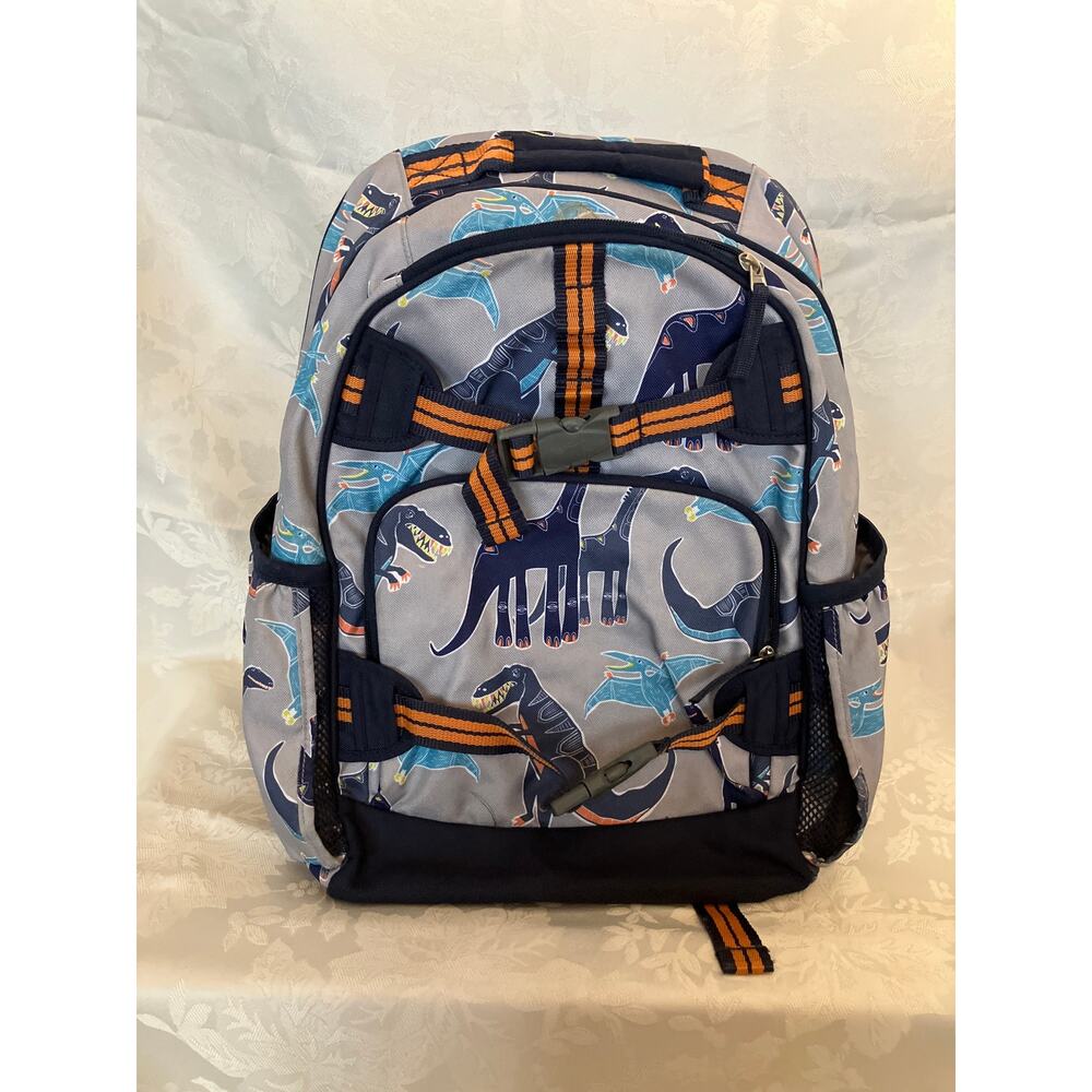 Pottery Barn Kids Large Backpack Dinosaurs Orange Navy Gray